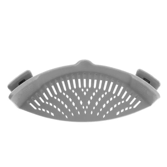 1Pc Clip on Strainer Silicone for All Pots and Pans, Pasta Strainer Clip on Food Strainer for Meat Vegetables Fruit Silicone Kitchen Colander