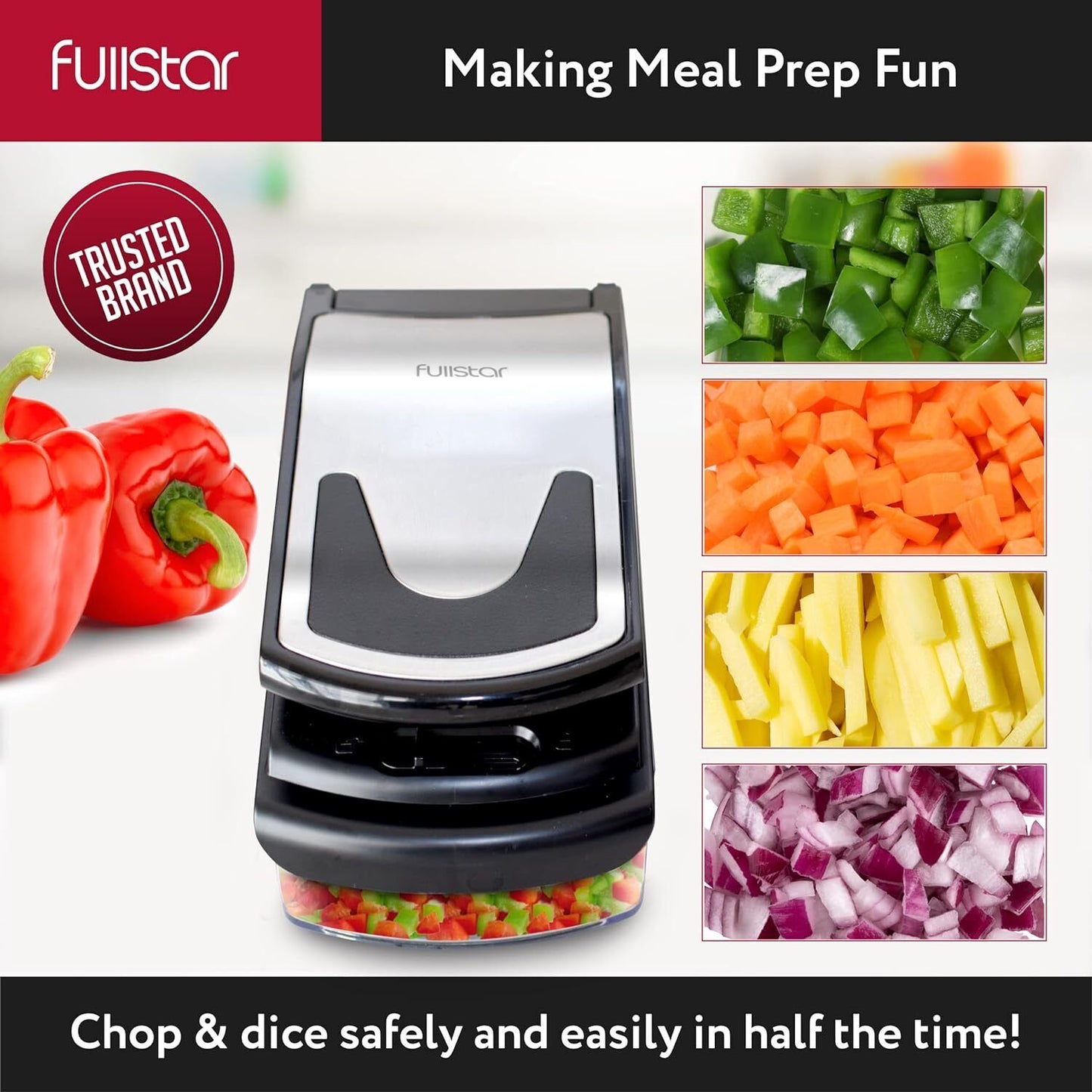 Fullstar Vegetable Chopper, Cheese Slicer, Food Chopper, Veggie Chopper, Onion C