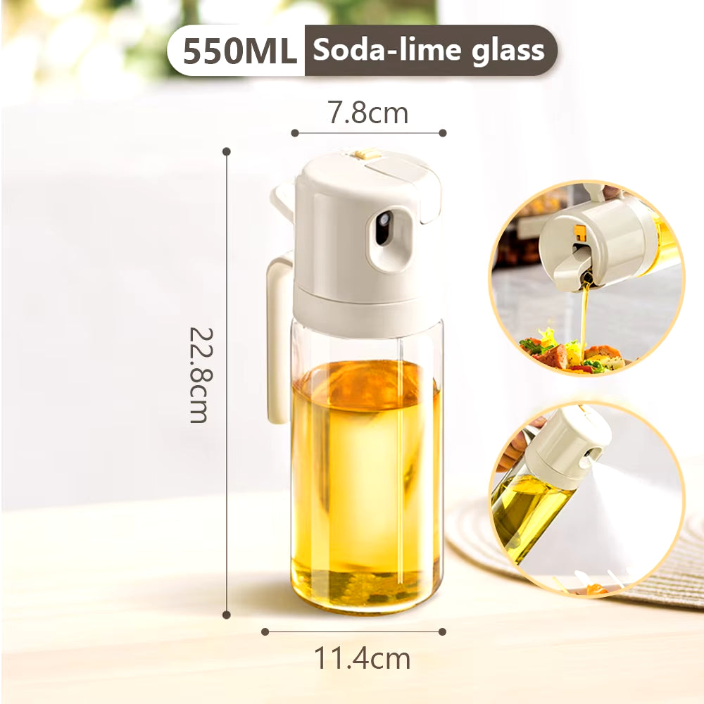 550ML Oil Sprayer Bottle BBQ Cooking 2 in 1 Oil Dispenser Olive Oil Pourers Sprayer Kitchen Baking Oil Mister Vinegar Bottle