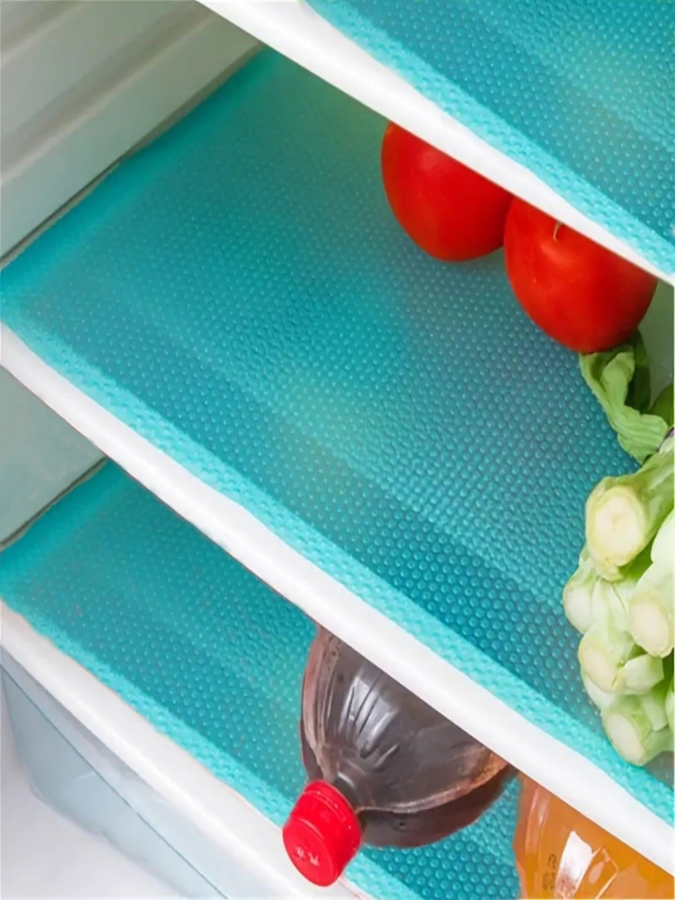 4Pcs Blue Refrigerator Liners Mats Washable, Refrigerator Mats Liner Waterproof Oilproof, Fridge Liners for Shelves, Cover Pads for Freezer Glass Shelf Cupboard Cabinet Drawer, Home Decoration, Christmas Gifts, Home Gifts, Room Decoration, Black Friday