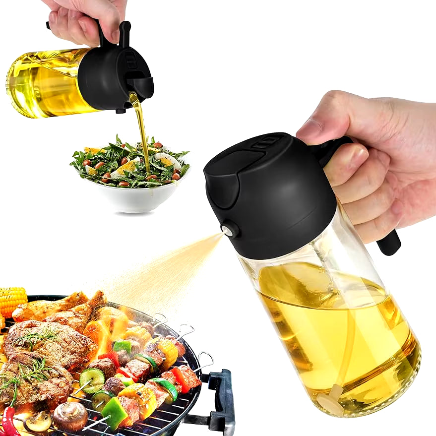 16Oz Oil Dispenser Bottle for Kitchen 2 in 1 Olive Oil Dispenser and Oil Sprayer for Cooking, Kitchen, Salad, Barbecue