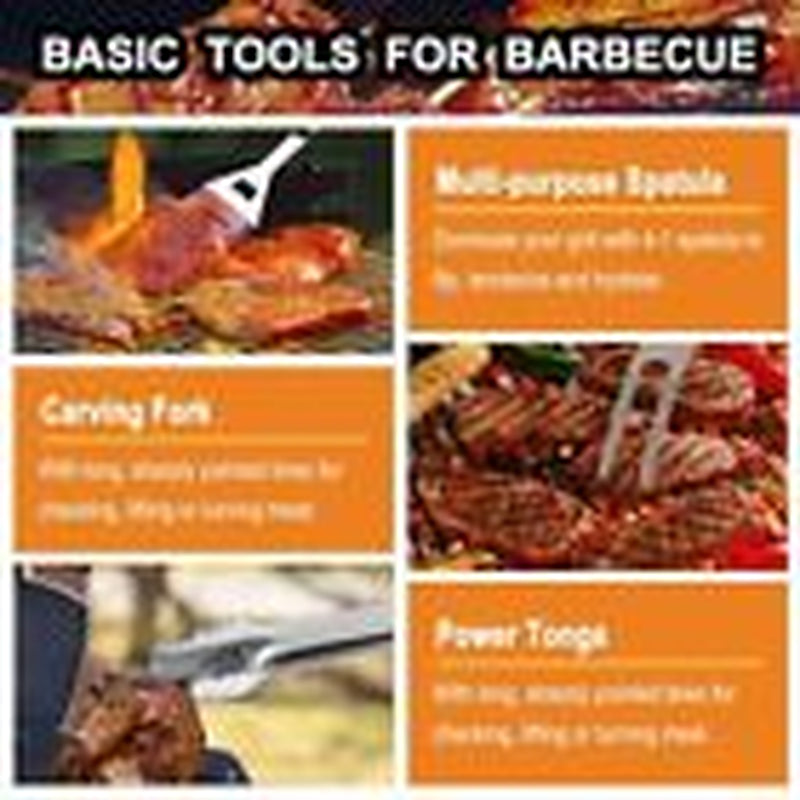 31PCS BBQ Grill Accessories Set, Heavy Duty BBQ Tools Set for Men & Silver