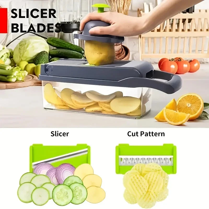 14/16 in 1 Multifunctional Vegetable Chopper Onion Chopper Handle Food Grate Food Chopper Kitchen Vegetable Slicer Dicer Cut