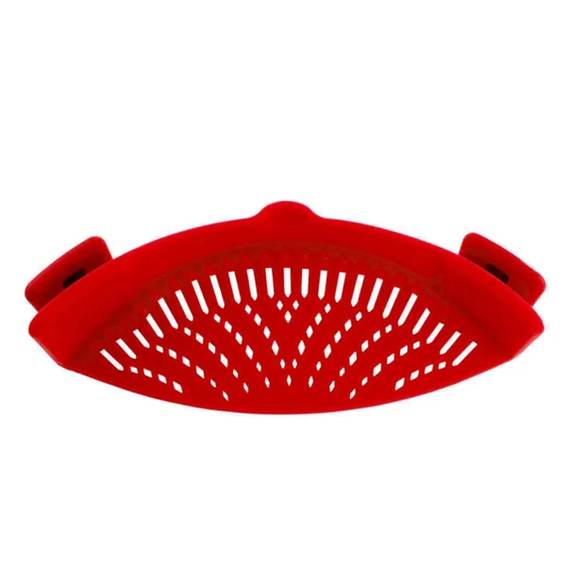 1Pc Clip on Strainer Silicone for All Pots and Pans, Pasta Strainer Clip on Food Strainer for Meat Vegetables Fruit Silicone Kitchen Colander