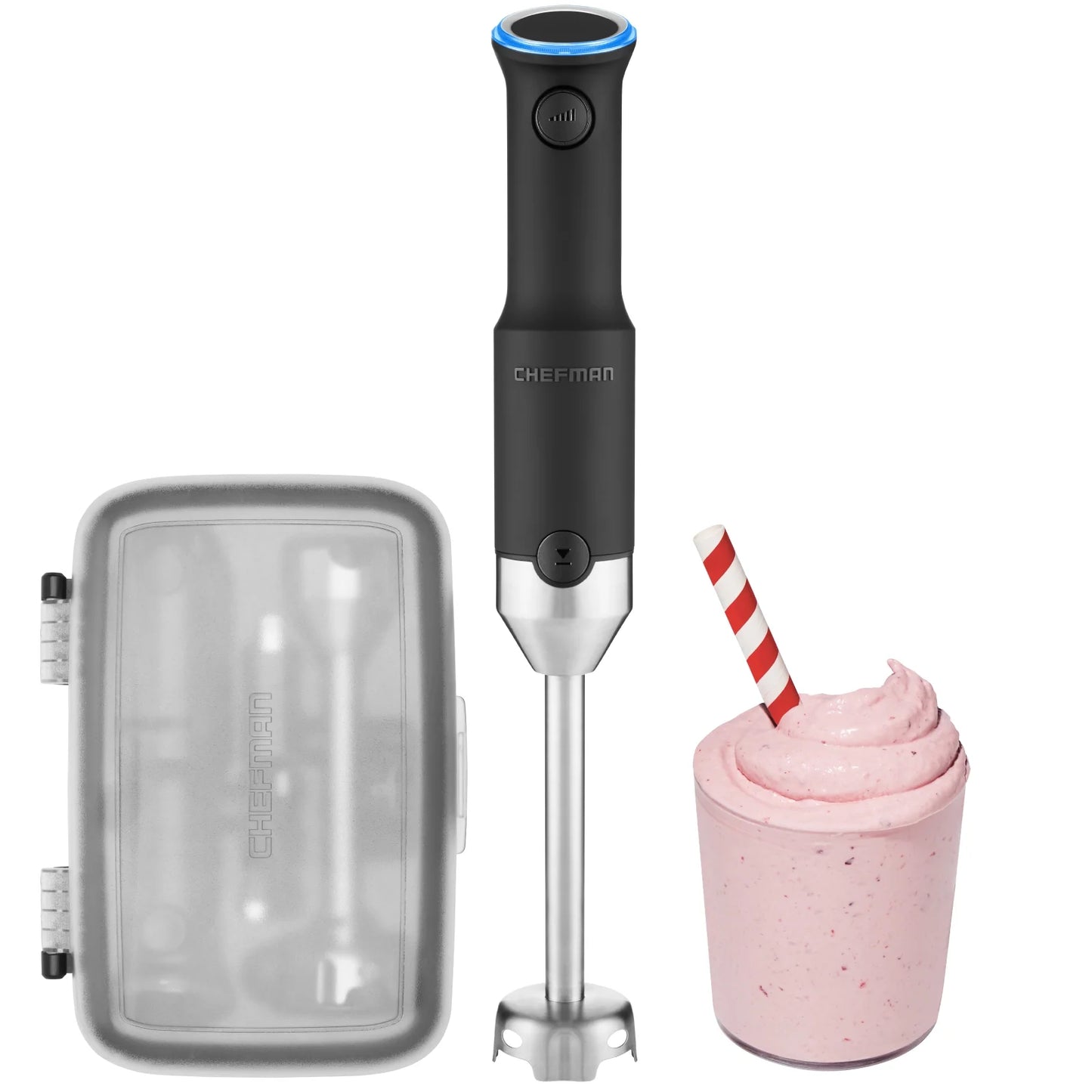 Cordless Immersion Blender, Variable Speed, Stainless Steel Blade, USB Charger, Black