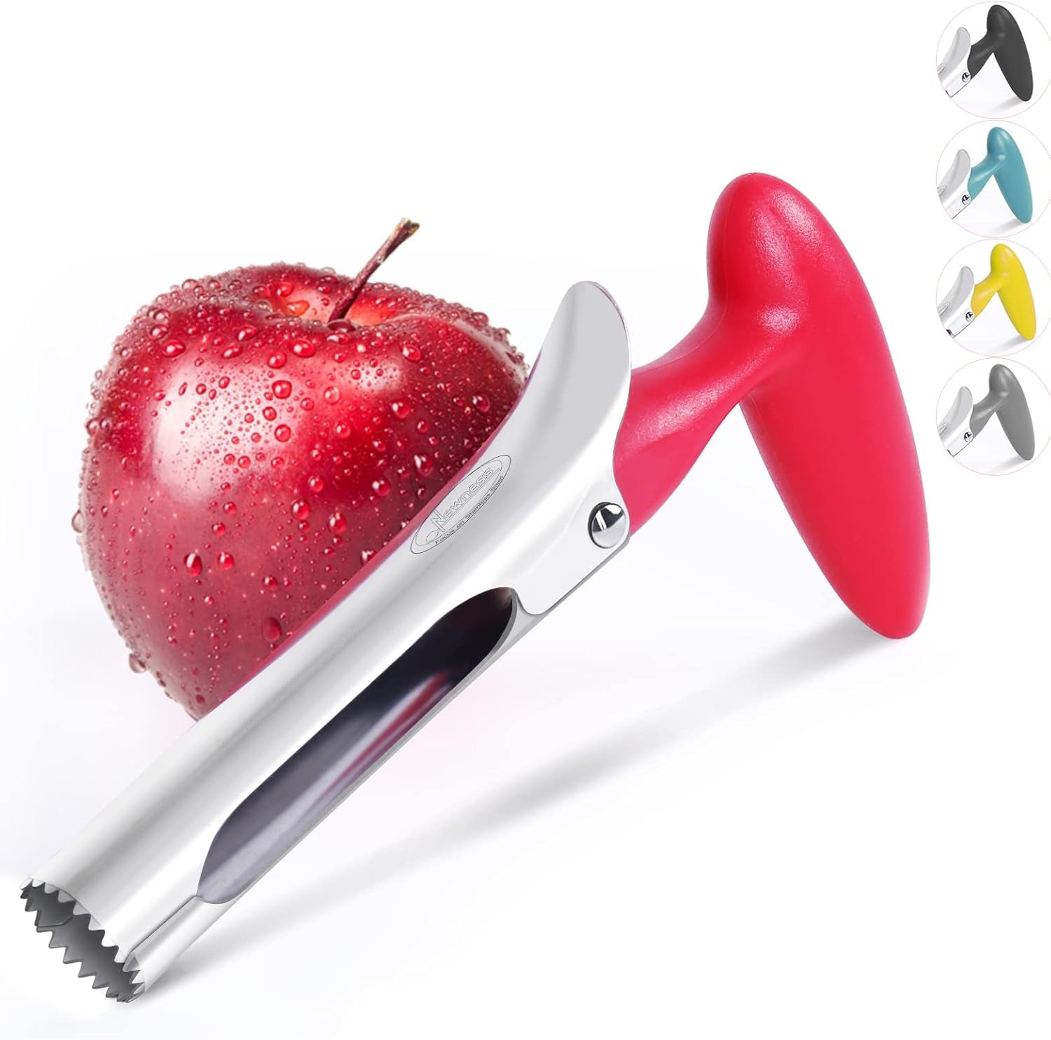 Apple Corer, Newness Premium Apple Corer Remover, Stainless Steel Apple or Pear Core Remover Tool for Home & Kitchen with Sharp Serrated Blade